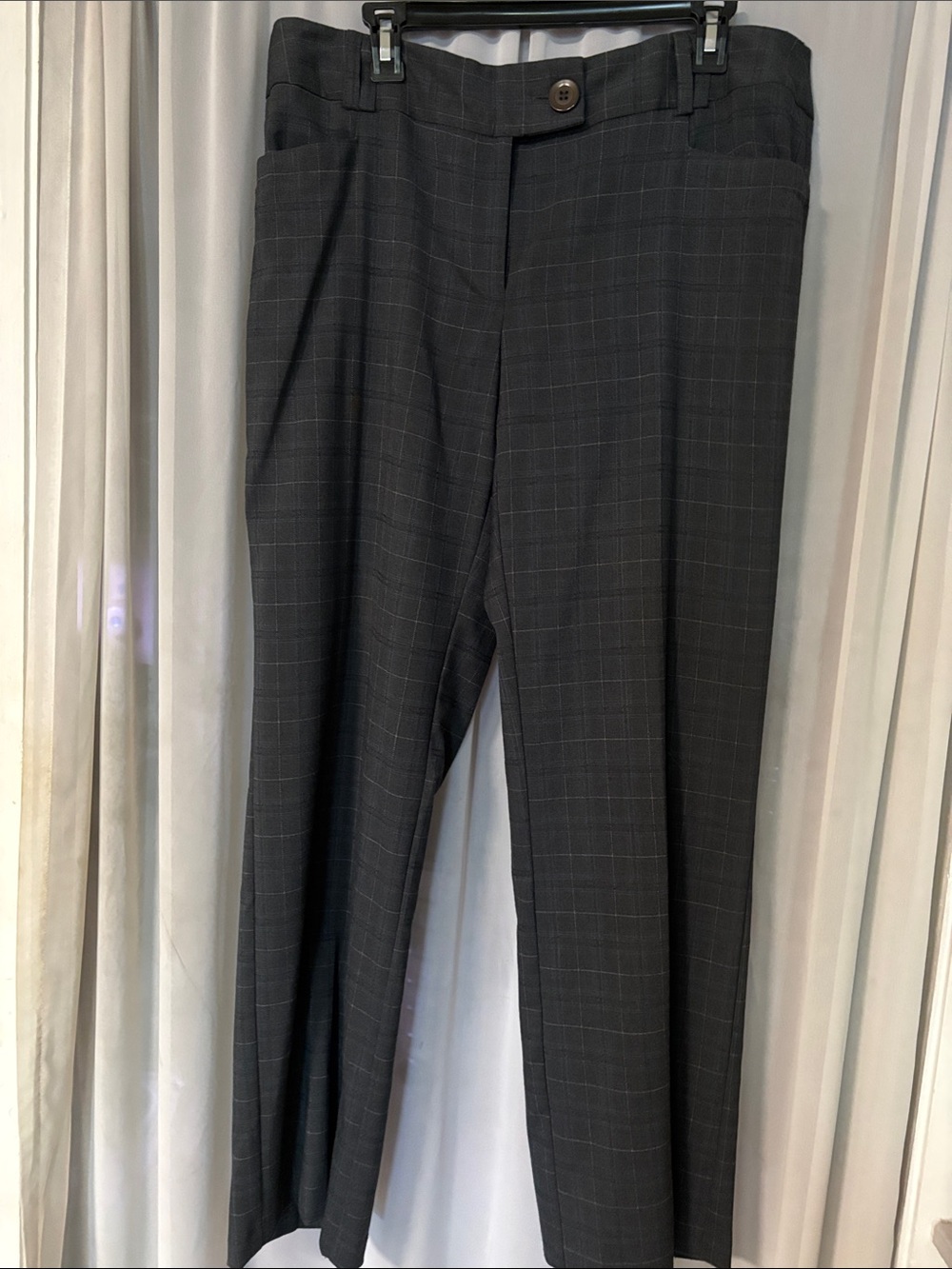 Ingredients Charcoal Gray Plaid Dress Pants